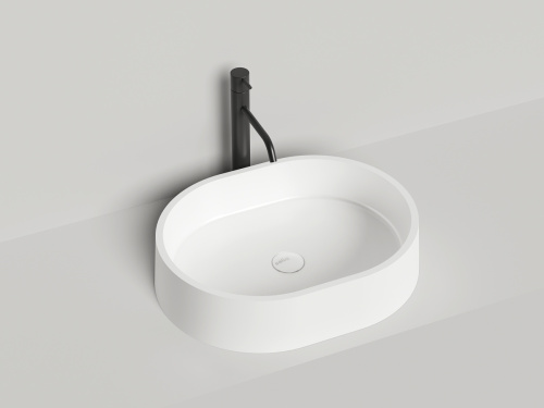 Раковина из искусственного камня S-Stone Salini GLORIA 1102211M 60х40 накладная цвет белый без отверстий под смеситель - фото 2
